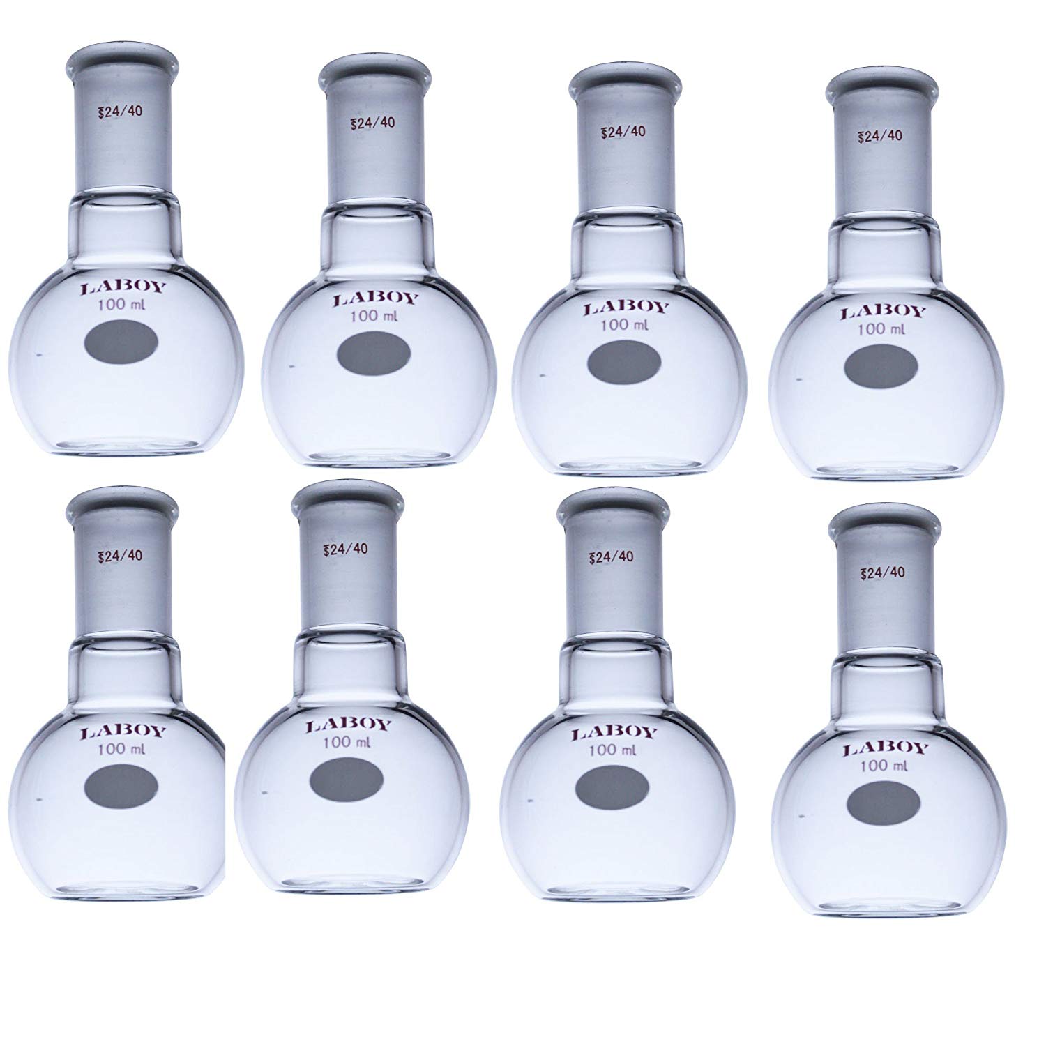 Laboy HMF010110 Glass Single Neck Flat Bottom Boiling Flask 1000 mL with 24/40 Glass Joint 