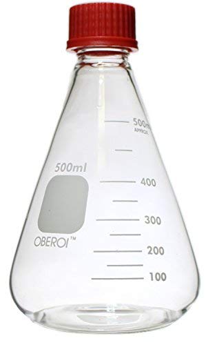 Erlenmeyer Flask With Screw Cap, 500 ML, Graduated Borosilicate 3.3 ...