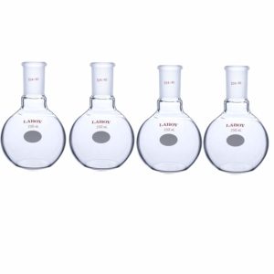 UEF1026 Pack of 4 ULAB Scientific Narrow-Mouth Glass Erlenmeyer Flask Set 3.3 Borosilicate with Printed Graduation 17oz 500ml 