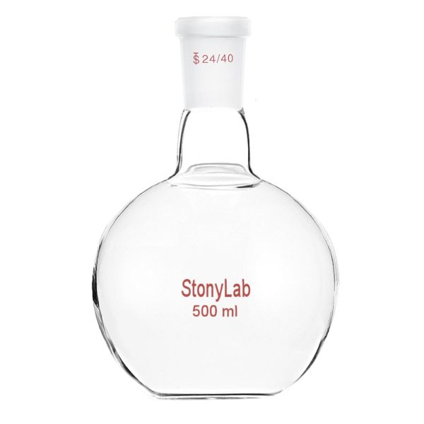 Stonylab Glass 500ml Heavy Wall Single Neck Flat Bottom Boiling Flask With 2440 Standard Taper 3598