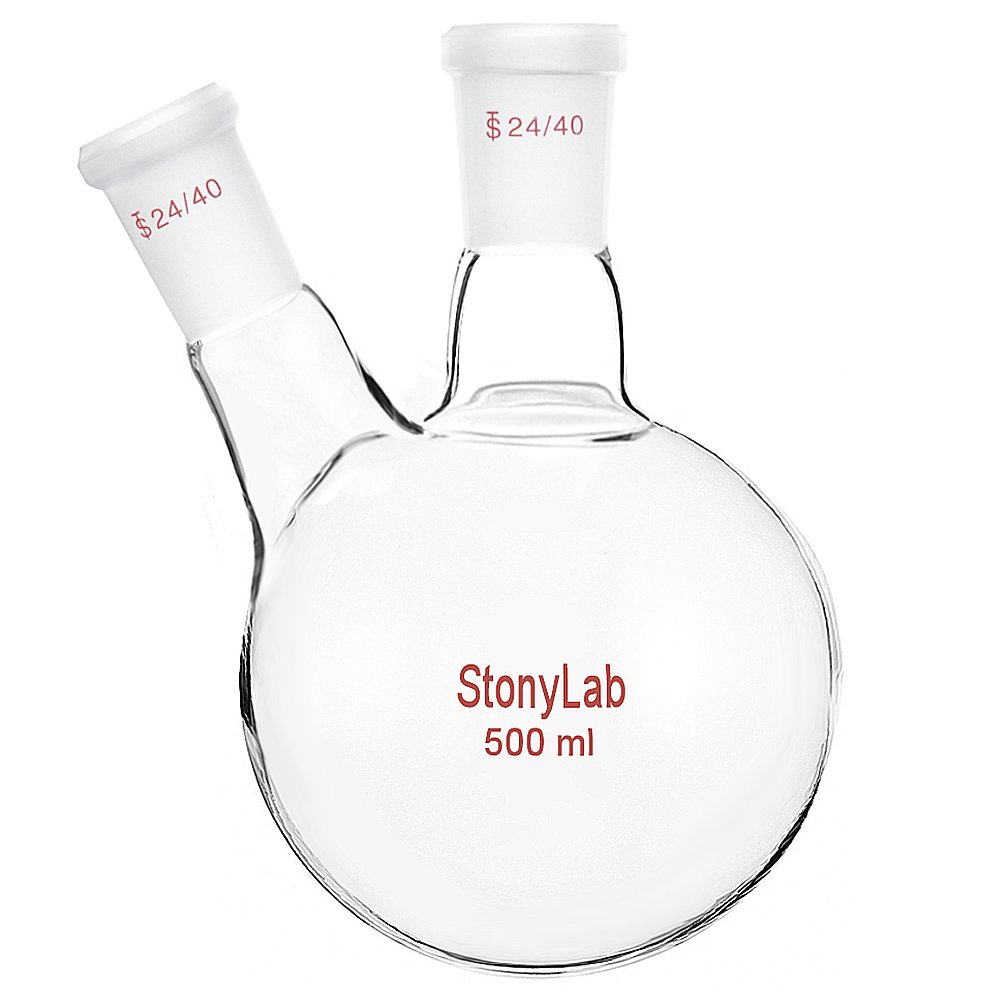 Flat Bottom Glass Flask 500ml Single Neck Boiling Flask RBF 24/40 Joint 