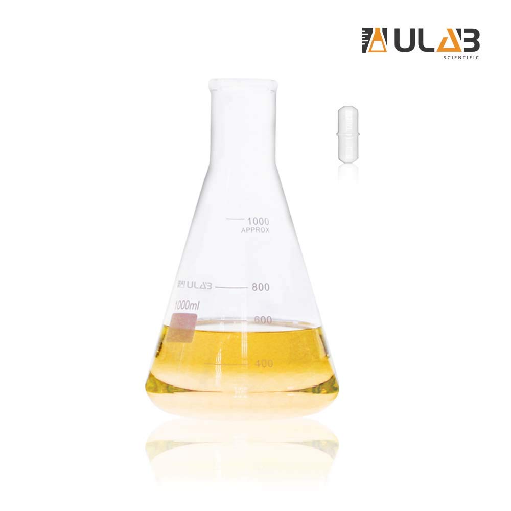 Ulab Scientific Narrow Mouth Glass Erlenmeyer Flask With Magnetic Stir Bar Offered Vol1000ml 1645