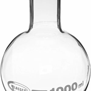 Laboy HMF011442 Glass 2000 mL 3 Neck Round Bottom Boiling Flask with 24/40 Center and Side Joints Angled