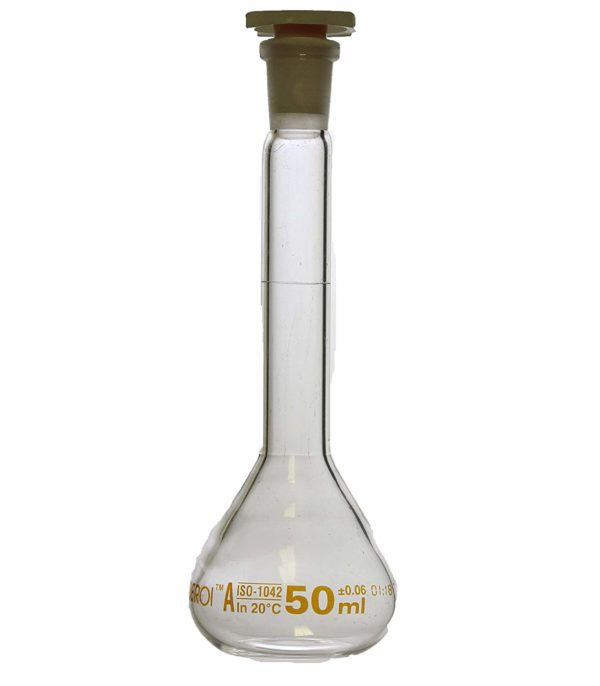 Volumetric Flask 50 Ml One Mark Polyethylene Stopper Class A Lot Certified Labtservices 4259