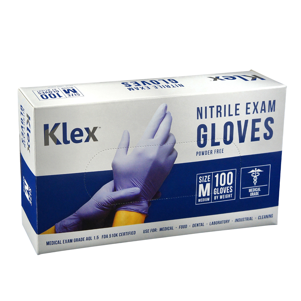 Klex Nitrile Exam Gloves (Box of 100) | LABTSERVICES