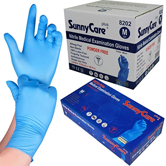 MED PRIDE Nitrile Medical Exam Gloves Disposable Powder & Latex-Free Surgical Gloves For Doctors Nurses Hospital & Home Use 