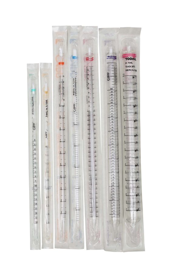 CAPP Harmony Serological Pipettes, 2 mL, Green, Sterile, DNase/RNase free, Individually Wrapped, 500 Pcs/Case